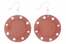 Poker Jeton Ohrringe Miniblings Hänger Pokern Kasino Las Vegas Glücksspiel rot