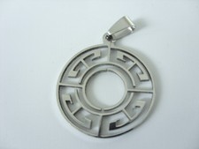 Runder 29 mm Sonnenrad Edelstahl Ketten Anhänger Amulett glänzend