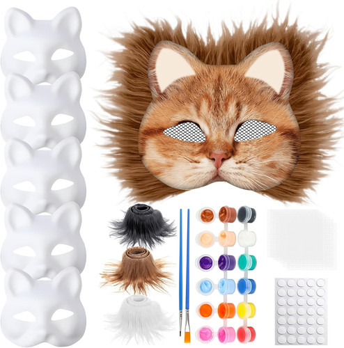 Katzenmaske diy set mit augen - set,