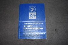 Betriebsanleitung Bedienungsanleitung Simson Kleinfahrzeuge Ausgabe 1970