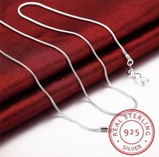 925er Sterling Silber Schlangenkette 45 cm 1mm Frauen Männer Kinder