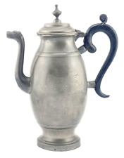 Grosse Biedermeier Zinn Kanne Kaffeekanne 19.Jh. Vogel Dekor Antique jug  (ABP)