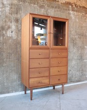 Vintage Teak Kommode Vitrine