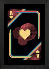 Retro Ace of Hearts Gerahmtes