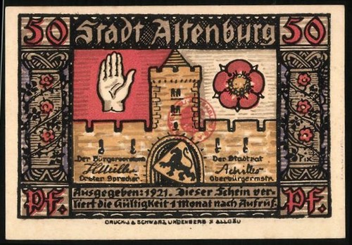 Notgeld altenburg 1921 pf - notgeld, 1921,