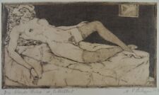 MEPH MARTIN ERICH PHILIPP EROTIK JUGENDSTIL RADIERUNG Blonde Hure Entblättert