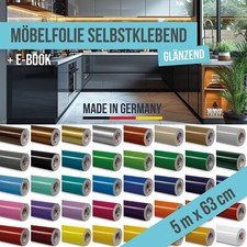 Möbelfolie Klebefolie glänzend selbstklebende Glanz Folie Uni Farben Vinylfolie
