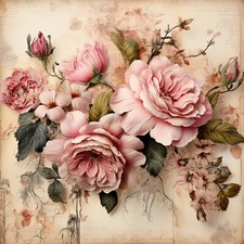 Wandbild Rosen Vintage Shabby