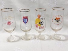 4x DDR Fußball Glas Bierglas Wismut Aue Sachsenring Zwickau Croy Karl Marx Stadt