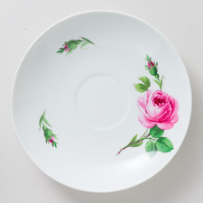 Meissen Untertasse Rote Rose
