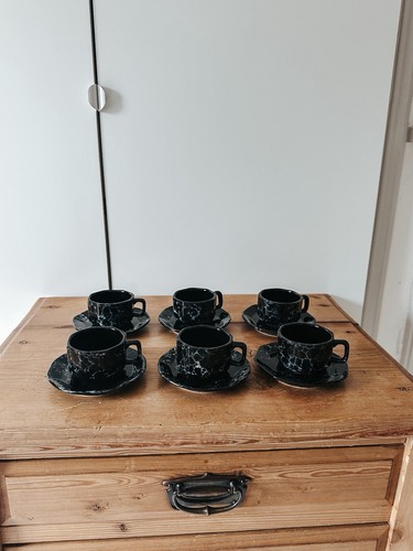 Vintage 6er set picco schwarz - vintage,