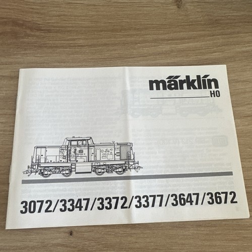 Märklin gebrauchsanleitung - märklin, ho