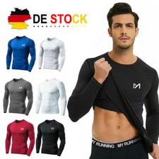 Herren Kompressionsshirt Funktionsshirt Langarm Sportshirt Fitnessshirt Männer