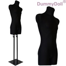 Schneiderpuppe Schaufensterpuppe männlich lang, Überzug schwarz, Metallplatte