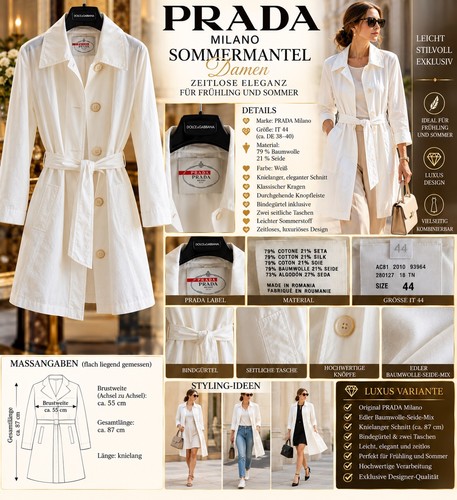 Prada milano sommermantel - prada,