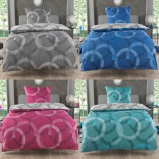 Baumwolle Bettwäsche 135x200 / 155x220 Kreise Bettbezug Wendebettwäsche Renforce