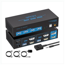 KVM Switch 2 PC 2 Monitore 4K USB 3.0 HDMI Displayport Umschalter