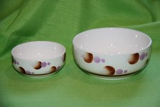 2 unbenutzte Schüsseln Keramik mit Spritzdekor Ø 10 cm + 14 cm  Art Déco