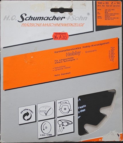Kreissägeblatt 180x30mm - hm, ∅180x30mm