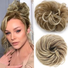 Gewellt wie Echthaar Messy Dutt Haarverlängerung Haargummi Wrap on Bun Haarteil