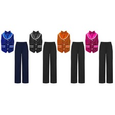 Jungen Anzug Armelos Kostüm Knöpfe Outfit Samt Elastisch Weicher Kragen Hosen