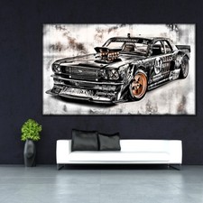 LEINWAND BILD ER XXL POP ART FORD MUSTANG ABSTRAKT WAND POSTER DEKO