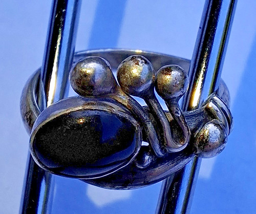 Ring mit onyxstein - -, 925er