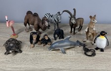 Schleich 14 Wildtiere Konvolut, Löwe, Flamingo, Zebra, Kamel, Affen, usw.