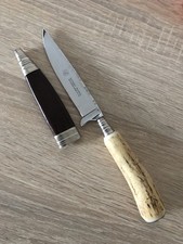 Jagdmesser - Messer mit Hirschhorn Solingen Molybdänstahl 4116 mit Lederscheide 