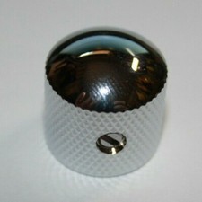EIN 1 x Domeknopf dome knob Potiknopf chrom oben rund Tele PRS etc.