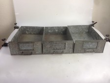 3x alte Schublade Metall Kiste 40er Bosch Werkstatt Oldtimer Industrie Design