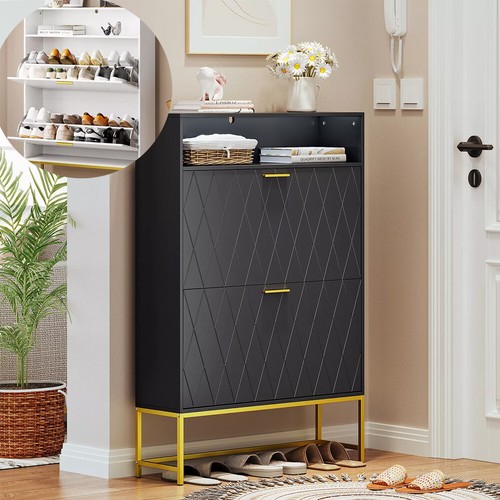 Schwarz weiß schuhschrank - schwarz/weiß,