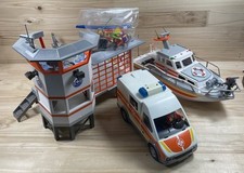 Playmobil 5539 Küstenwache + 5540 Rettungskreuzer / Boot + 6685 Krankenwagen