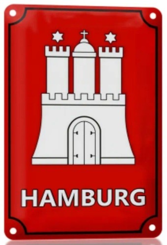 Hamburg blechschild wappen - ",
