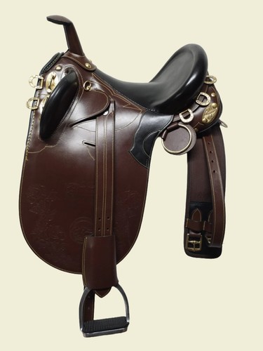 Leder pferdesattel mit horn - leder,