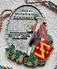 Schwerer Fastnacht Orden 1989 MCV Mittelheimer Carneval Verein, Handarbeit(?)