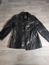 Schwarze Vintage Lederjacke -