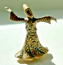 Dachbodenfund Messing wirbelnde Derwisch Statue-Sufi Semazen Figur,mystische Tan