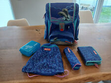 Schulranzen m. Zubehör Mädchen 1 Klasse, Delphinoptik blau, Marke "Step by Step"