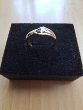 Goldring 14k/585 mit Diamant O,01 gestempelt, Größe 56 (18 mm)