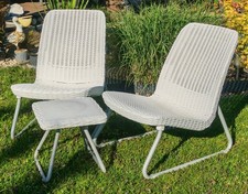 Keter Rio Patio Gartenmöbel Set Weiß Balkonmöbel Gartenset
