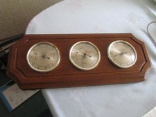 Hydrometer Vintage ,Wetterstation,Alt ,3fach Anzeige,Eiche mass.,noch echt schön