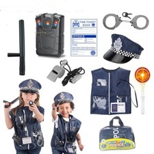 Kinder Polizei Kostüm Polizist set Polizeikostüm Handschellen Spielzeug Karneval
