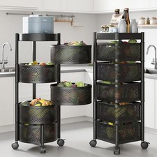 5-Etagen Rollwagen Aufbewahrungswagen Servierwagen Küchenregal mit Rollen