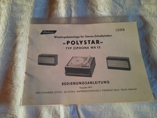 DDR Bedienungsanleitung Plattenspieler Ziphona WA 15 VEB Funkwerk Zittau RFT