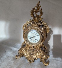 Kaminuhr, vmtl. Barock/Rokoko, mit Quarz-Uhrwerk, floral verziert