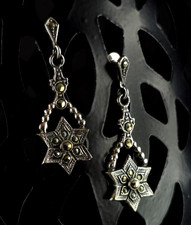 Ohrringe Silber 925 Markasit Stern Ohrstecker - verspielt zierlich & glitzernd