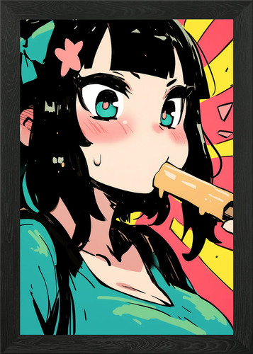 Anime mädchen essen gerahmtes - anime,