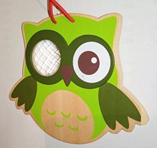 Holz Eule mit Prisma oder Kaleidoskop "Glas" Auge Spielzeug