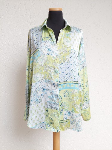 Grün weiß blau paisley - weiß,